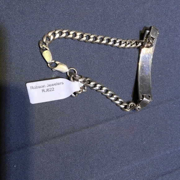 Sterling Silver ID Bracelet 925 CubanLink Chain Claw Clasp Stamped - Picture 5 of 6